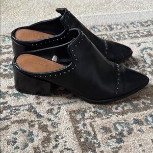 Women's Black Studded Mules